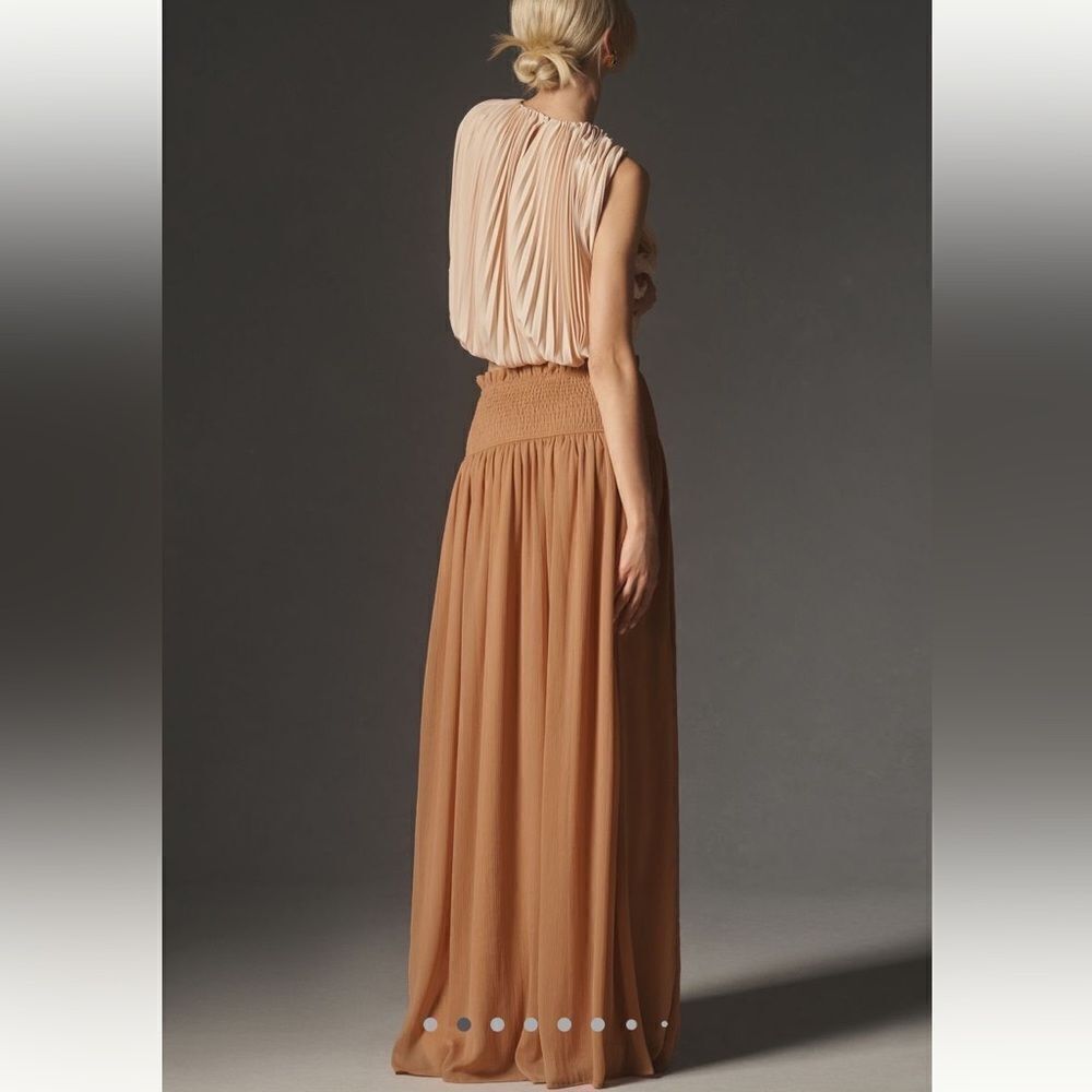 By Anthropologie smocked sheer maxi skirt - Picture 2 of 8